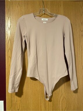 Babaton Long-Sleeve Bodysuit in Dusty Pink